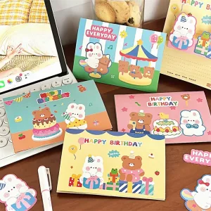 Cute 3D Greeting Card Gift Postcard Student Blessing Birthday Card