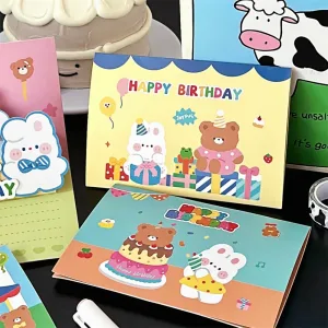 Cute 3D Greeting Card Gift Postcard Student Blessing Birthday Card