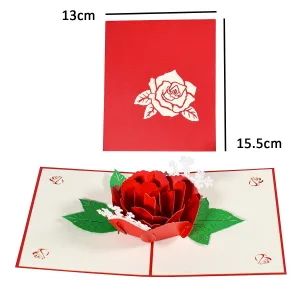 Rose Flower 3D Pop Up Greeting Cards