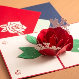 Rose Flower 3D Pop Up Greeting Cards